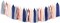 Tissue Paper Tassel Garland (Pack of 25pcs, Navy Gray Beige Rose Gold Champagne)